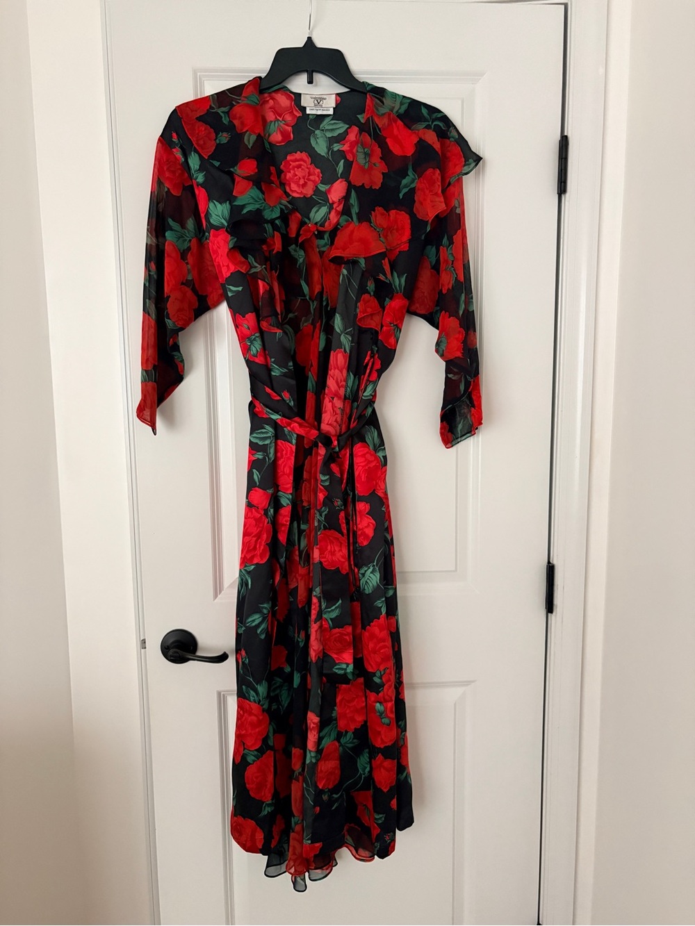 Vintage Valentino Intimo 2-Piece Floral Dress & Robe Set
